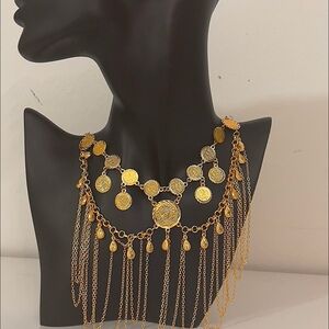 Elegant Gold Coin Necklace Set